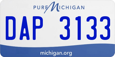 MI license plate DAP3133