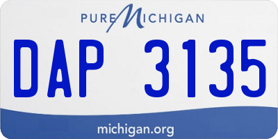 MI license plate DAP3135