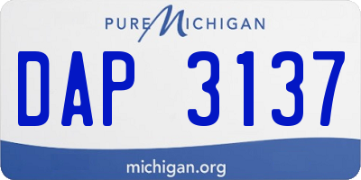 MI license plate DAP3137