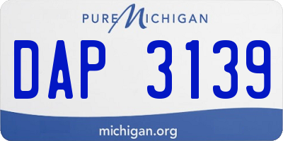 MI license plate DAP3139
