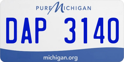 MI license plate DAP3140