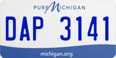 MI license plate DAP3141