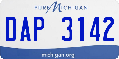 MI license plate DAP3142
