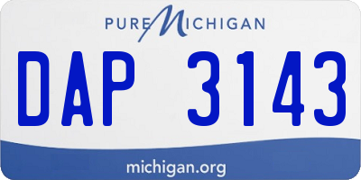 MI license plate DAP3143