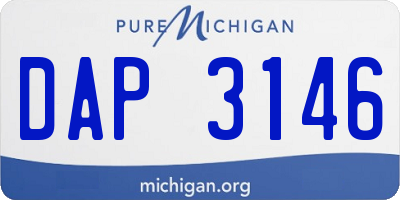 MI license plate DAP3146