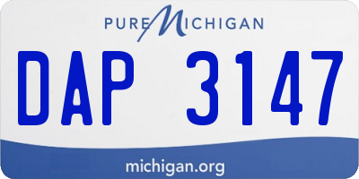 MI license plate DAP3147
