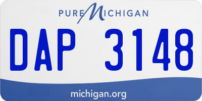 MI license plate DAP3148