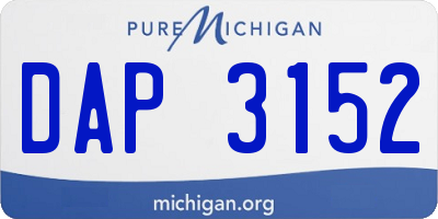 MI license plate DAP3152