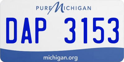 MI license plate DAP3153