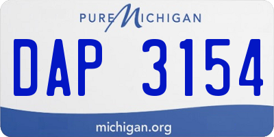 MI license plate DAP3154