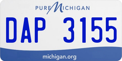 MI license plate DAP3155