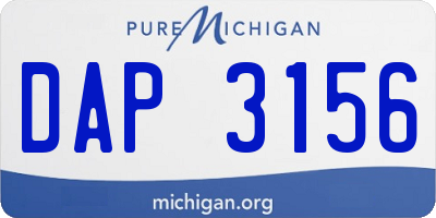 MI license plate DAP3156