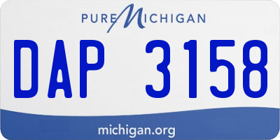 MI license plate DAP3158