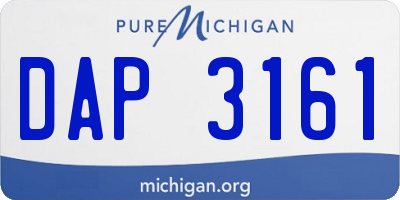 MI license plate DAP3161