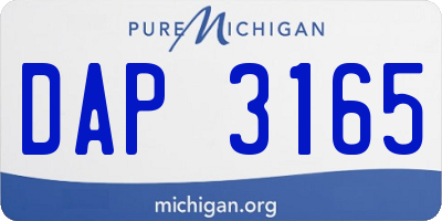 MI license plate DAP3165