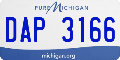 MI license plate DAP3166