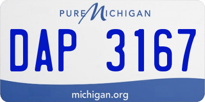 MI license plate DAP3167