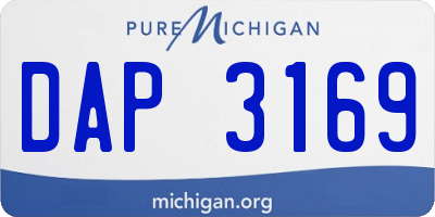 MI license plate DAP3169