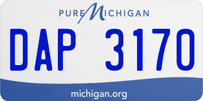 MI license plate DAP3170