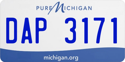 MI license plate DAP3171