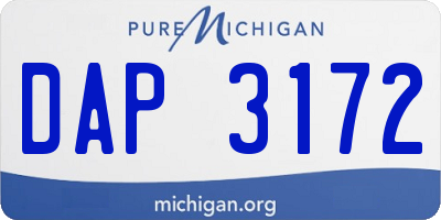 MI license plate DAP3172