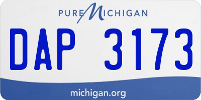 MI license plate DAP3173