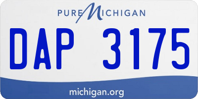 MI license plate DAP3175