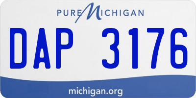 MI license plate DAP3176
