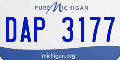 MI license plate DAP3177