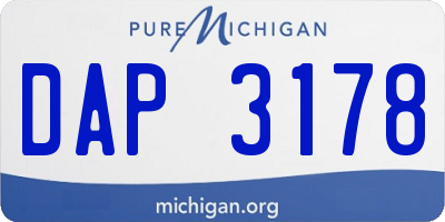 MI license plate DAP3178