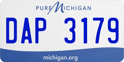 MI license plate DAP3179