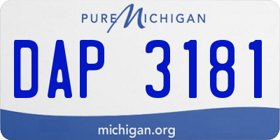 MI license plate DAP3181