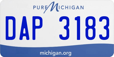 MI license plate DAP3183