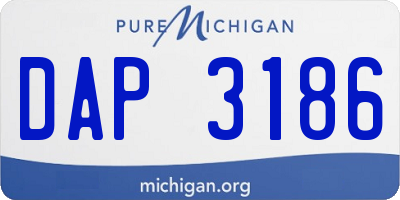 MI license plate DAP3186