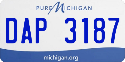 MI license plate DAP3187