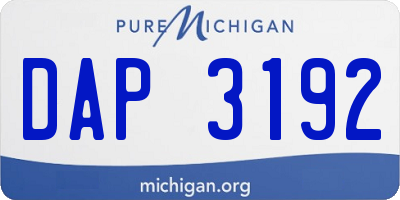 MI license plate DAP3192