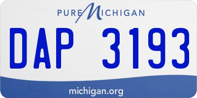 MI license plate DAP3193
