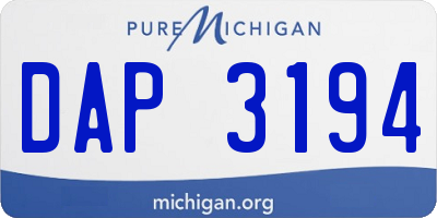 MI license plate DAP3194