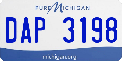 MI license plate DAP3198