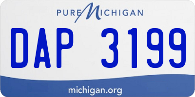 MI license plate DAP3199