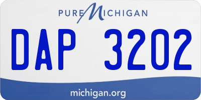 MI license plate DAP3202