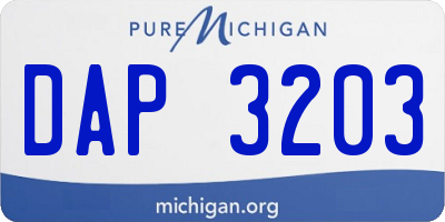 MI license plate DAP3203