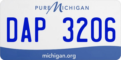 MI license plate DAP3206
