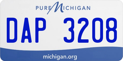 MI license plate DAP3208