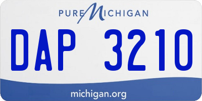 MI license plate DAP3210