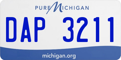 MI license plate DAP3211