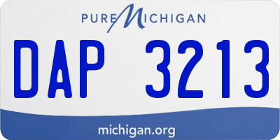 MI license plate DAP3213