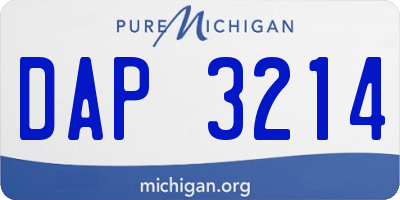MI license plate DAP3214