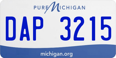 MI license plate DAP3215