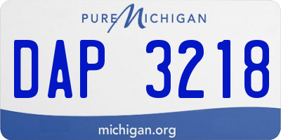 MI license plate DAP3218